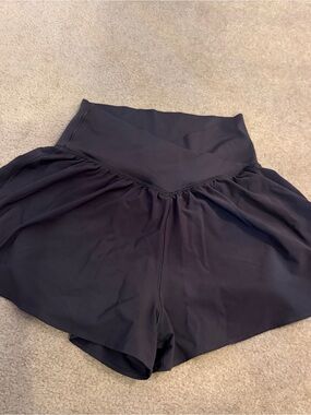 High-Waist Grey Women's Athletic Shorts